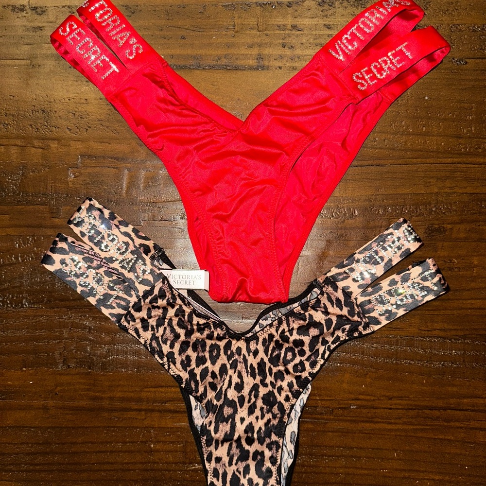 Victoria's Secret Satin Cheeky & Thong Panty Bundle ❤️🪩 - Picture 3 of 13